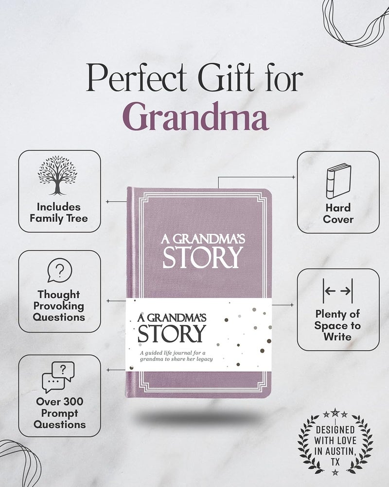 Coco & Lan Grandma's Life Story Journal (Hardcover): A Meaningful Keepsake for Grandma to Share Her Journey & Memories, Book Includes 250+ Prompt Questions, Sentimental Gift for Mother's Day, Birthday, Christmas - Image 2